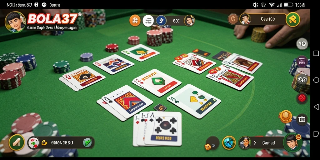 Screenshot gameplay BOLA37 yang menunjukkan suasana seru permainan Gaple.