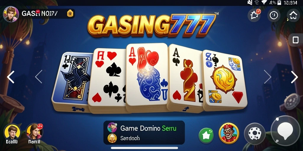 Tampilan gameplay seru dalam GASING777 yang menampilkan permainan Domino.