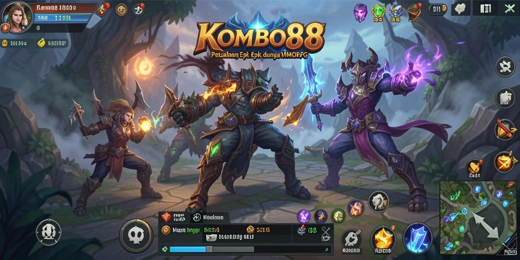 Screenshot gameplay KOMBO88 dengan aksi pertarungan yang menarik.