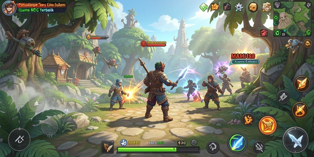 Tampilan gameplay seru dari MAMI188 yang menonjolkan elemen RPG.