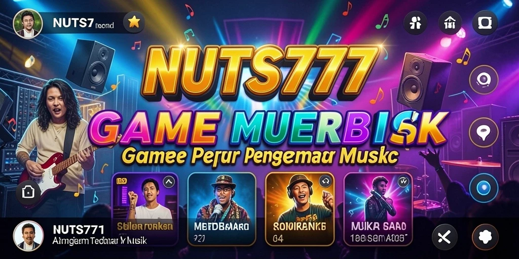 Tampilan dinamis gameplay NUTS777 yang penuh warna.