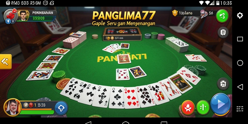 Tampilan gameplay seru di PANGLIMA77 saat bermain Gaple.