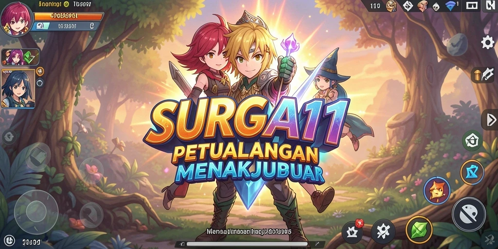 Tampilan gameplay SURGA11 yang penuh aksi dan karakter Anime
