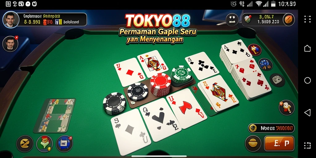 Tampilan gameplay TOKYO88 yang menarik saat bermain Gaple.
